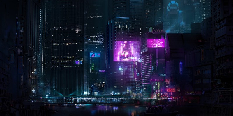 cyberpunk, artwork, city, dark, cityscape, digital art, futuristic