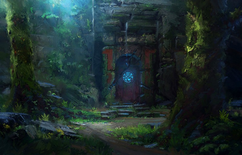 forest, digital, artwork
