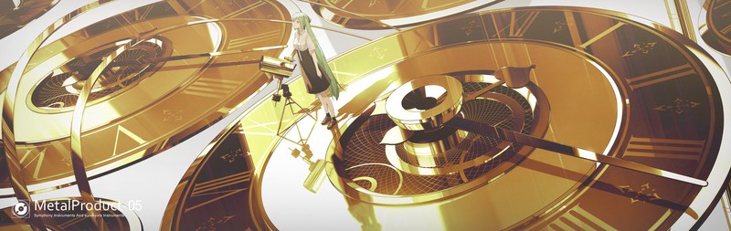 Hatsune Miku, clockwork, Vocaloid, anime