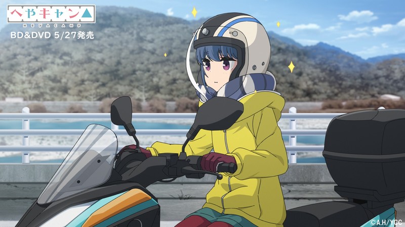 Yuru Camp, Rin Shima, mopeds, anime, anime girls, pouting