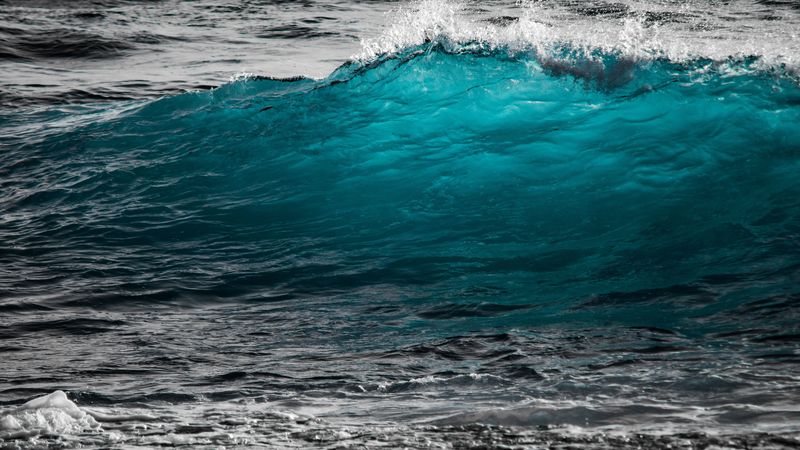 wave, sea, surf, ocean, foam, turquoise, 4k