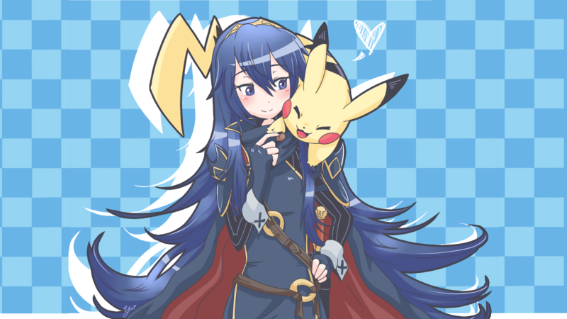 Lucina, Super Smash Bros. Ultimate, Pikachu, Pokémon, Fire Emblem, cyan
