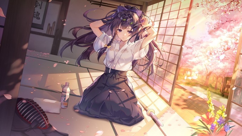 anime, anime girls, digital art, artwork, 2D, portrait, frontal view, kendo
