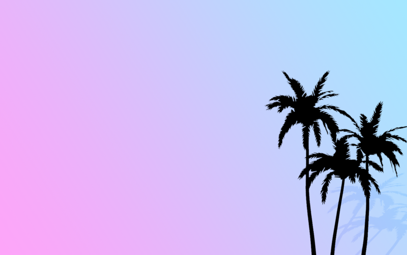 palm trees, simple, colorful
