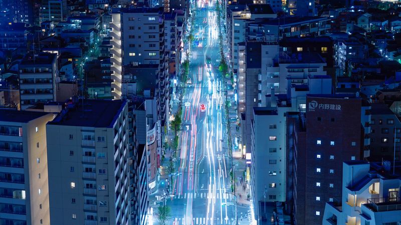city, traffic, lights, street, night, megalopolis, tokyo, 4k
