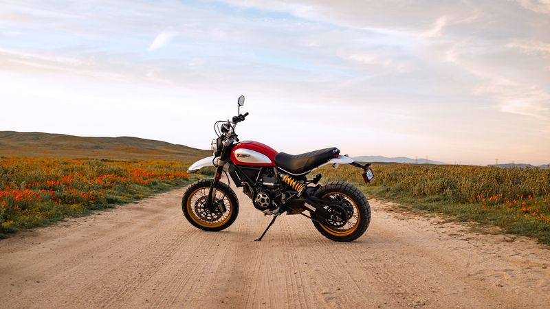 ducati scrambler, motorcycle, bike, side view, 4k