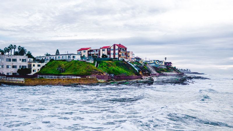land, coast, ocean, city, waves, 4k