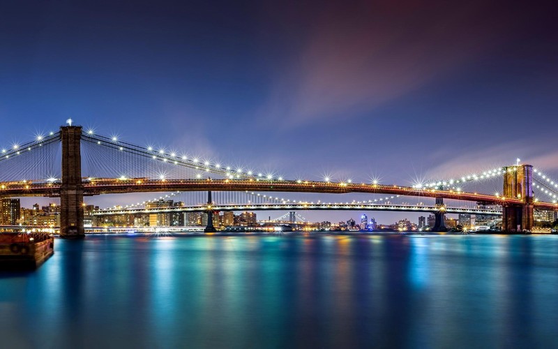 Brooklyn Bridge, Manhattan Bridge, bridge, architecture, New York City, East River