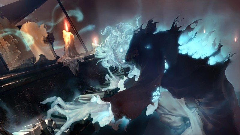 Legends of Runeterra, League of Legends, PC gaming, fantasy art, piano, cyan