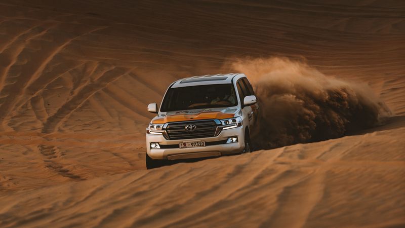 toyota, suv, car, desert, 4k