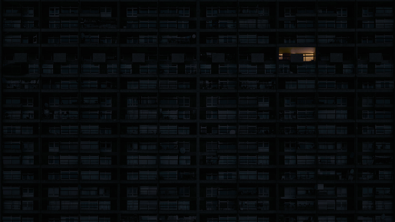 apartment, building, block of flats, dark