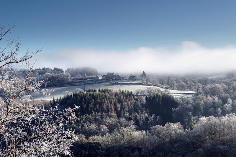 winter, cold, landscape, sky, France