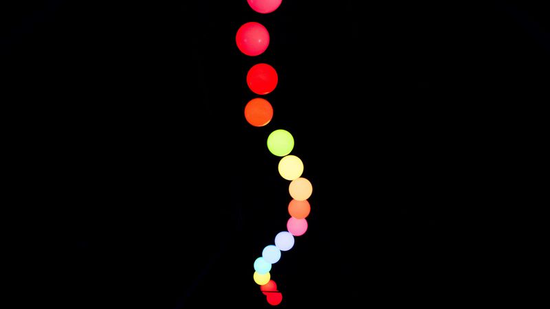 balls, colorful, neon, light, 4k