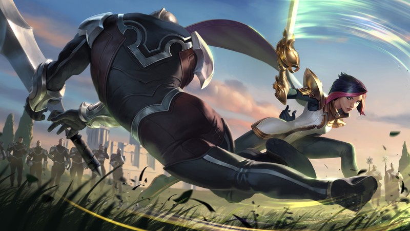League of Legends, Legends of Runeterra, PC gaming, fantasy girl, battle, fantasy art, Fiora (League of Legends)
