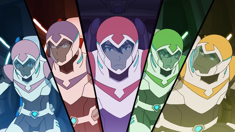 voltron legendary defender, Voltron, Keith (Voltron), Lance (Voltron), Pidge (Voltron), Hunk (Voltron), Allura (Voltron), split view, science fiction