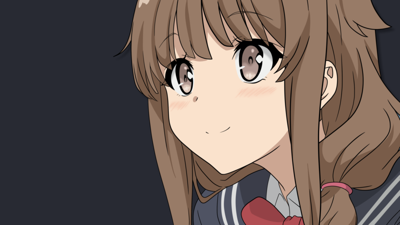 anime, anime girls, looking away, simple background