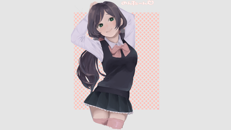 simple background, long hair, skirt, anime