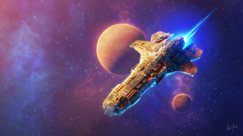 planet, universe, space, digital art, artwork, science fiction, glowing