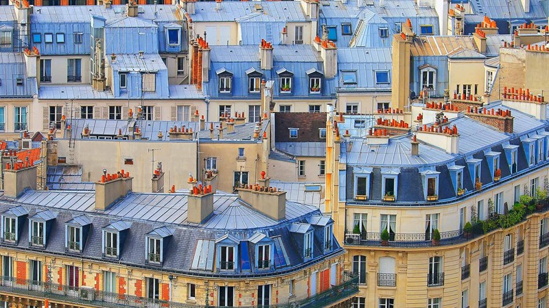 Paris, city, rooftops, France, old building