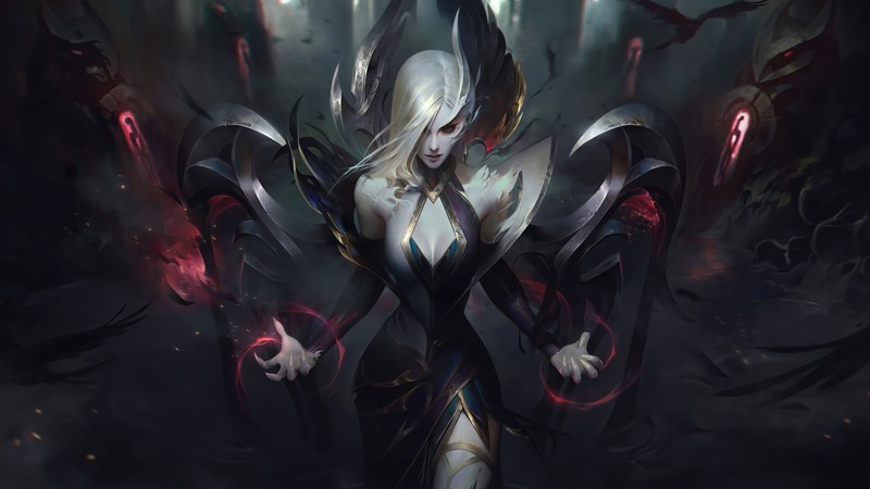Morgana (League of Legends), dark, cover art, League of Legends