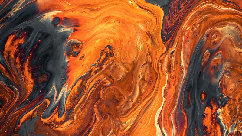 paint, stains, orange, spots, abstraction, colorful, 4k