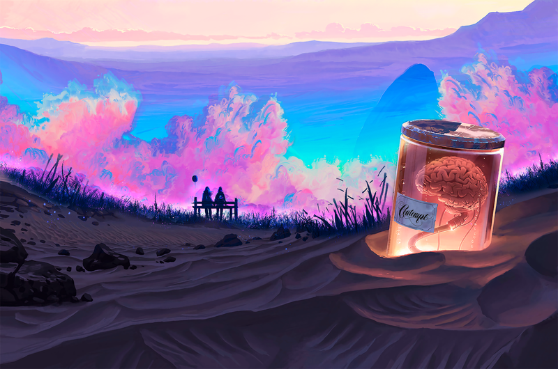 digital art, simple, love, desert, landscape