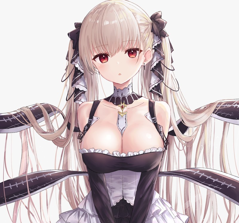anime, anime girls, big boobs, cleavage, gothic lolita, maid, Formidable (Azur Lane), Azur Lane