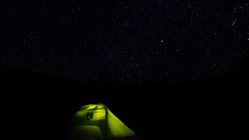 tent, starry sky, stars, night, camping, 4k
