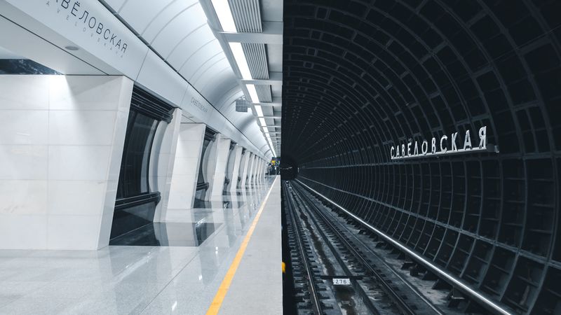 subway, station, tunnel, rails, underground, 4k