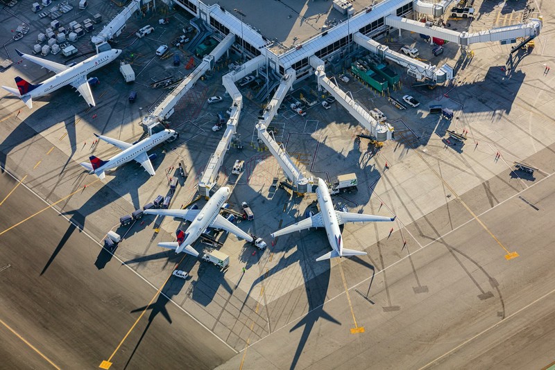 Los Angeles, aerial view, airport