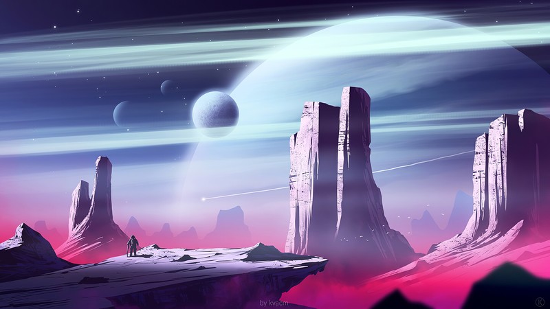 planet, astronaut, Moon