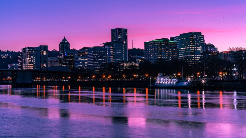 photography, water, clouds, building, lights