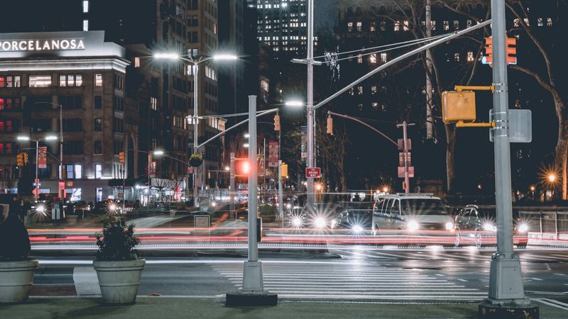 night city, city lights, architecture, street, traffic, 4k
