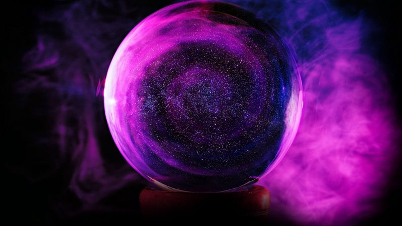 ball, glitter, purple, glass, 4k