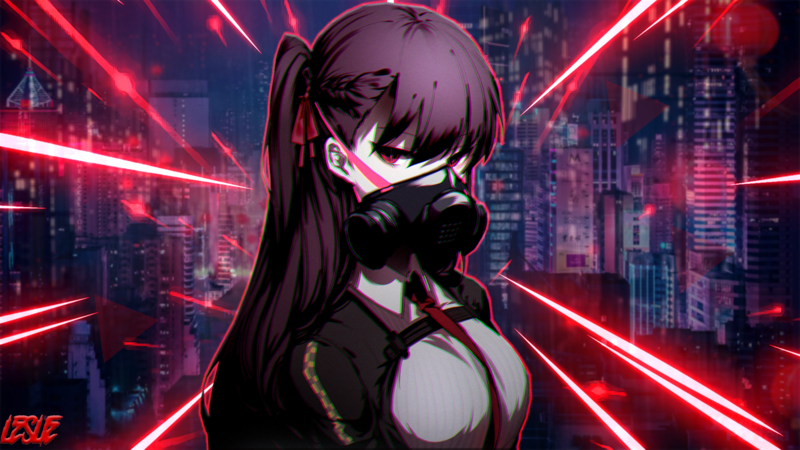 Girls Frontline, video game characters, anime, anime girls, gas masks