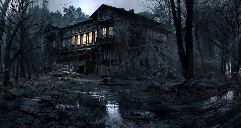 Klaus Wittmann, digital, house, building, spooky, creepy