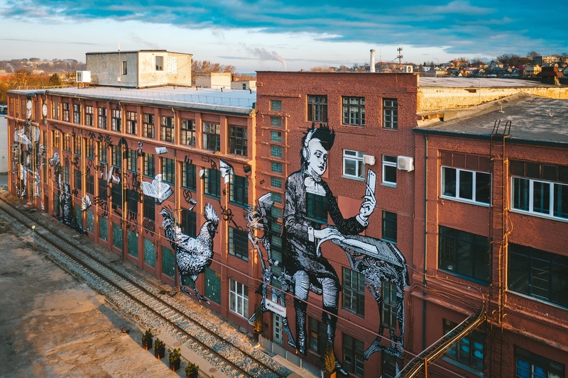 graffiti, Kaunas, building