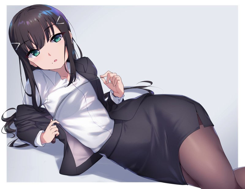 Love Live!, Love Live Series, Love Live! Sunshine, Kurosawa Dia, business suit, pantyhose, anime