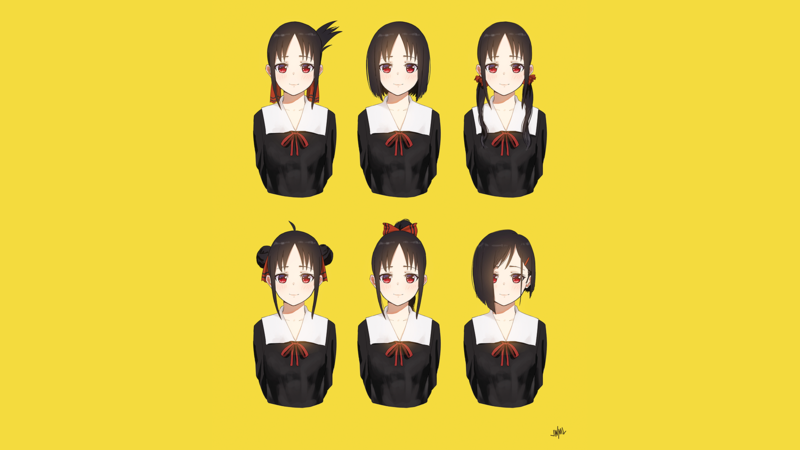 Kaguya Shinomiya, Kaguya-Sama: Love is War, anime, anime girls, frontal view, simple background