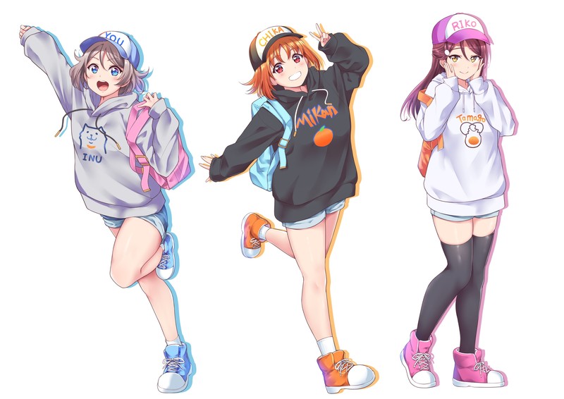 anime, anime girls, Love Live! Sunshine, Watanabe You, Takami Chika, Sakurauchi Riko