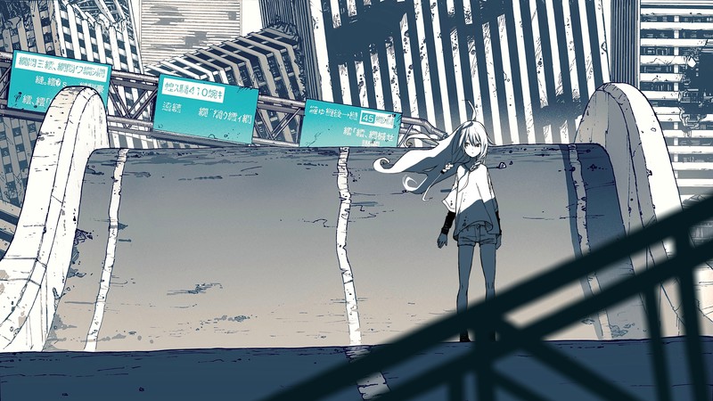 anime, anime girls, destruction, original characters