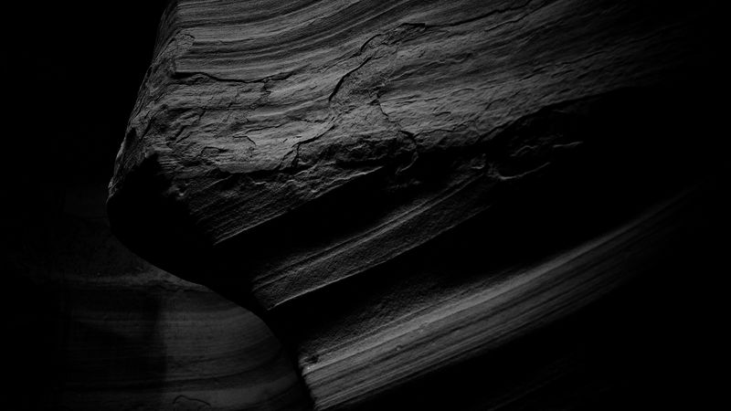 canyon, bw, layers, dark, 4k