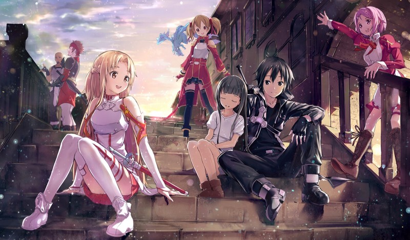 Sword Art Online, Yuuki Asuna, Kirigaya Kazuto, anime, Kirito (Sword Art Online)