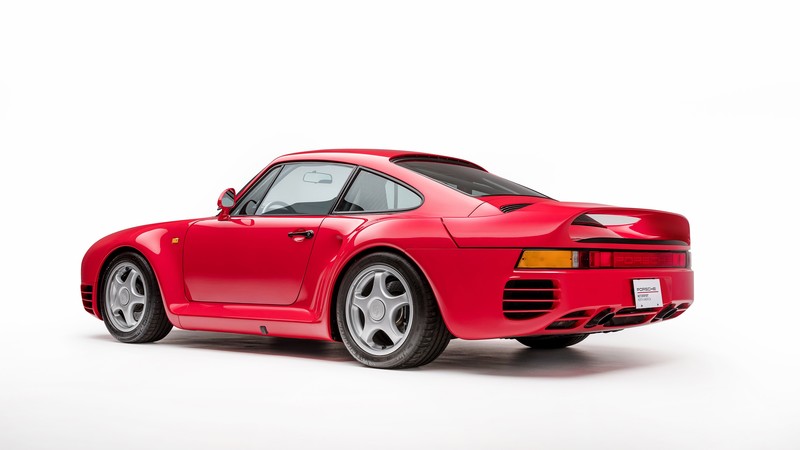 Porsche 959, car, vehicle, sports car, red cars, simple background, white background