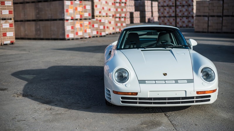 Porsche 959, car, vehicle, sports car, Porsche, white cars, numbers