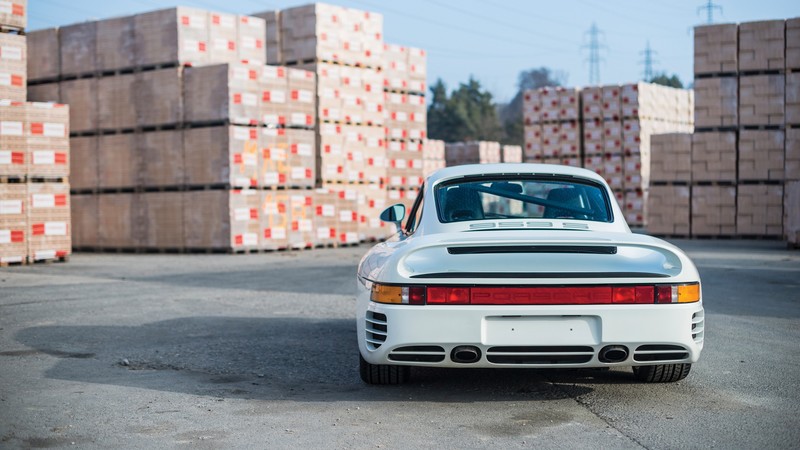 Porsche 959, car, vehicle, sports car, Porsche, white cars