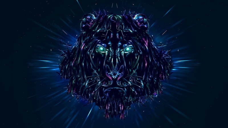 abstract, lion, digital art