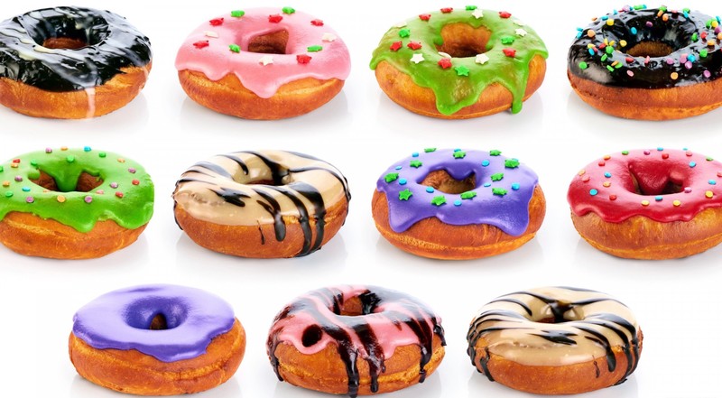 colorful, sweets, food, donuts, donut, reflection