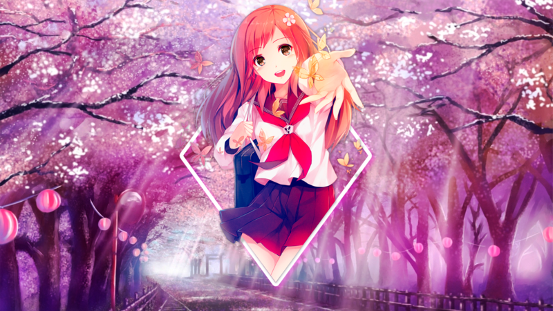 anime, anime girls, spring, Sakura blossom, romantic