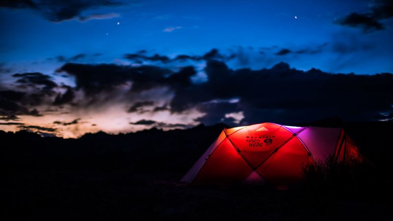 tent, night, camping, sky, 4k